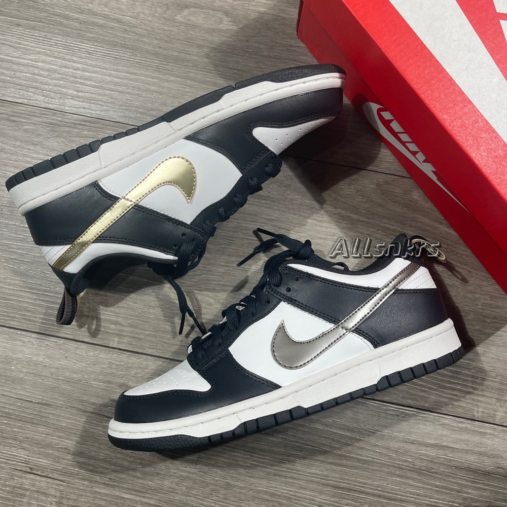 Nike Dunk Low Silver/Gold Black/White Yin Yang 6.5Y